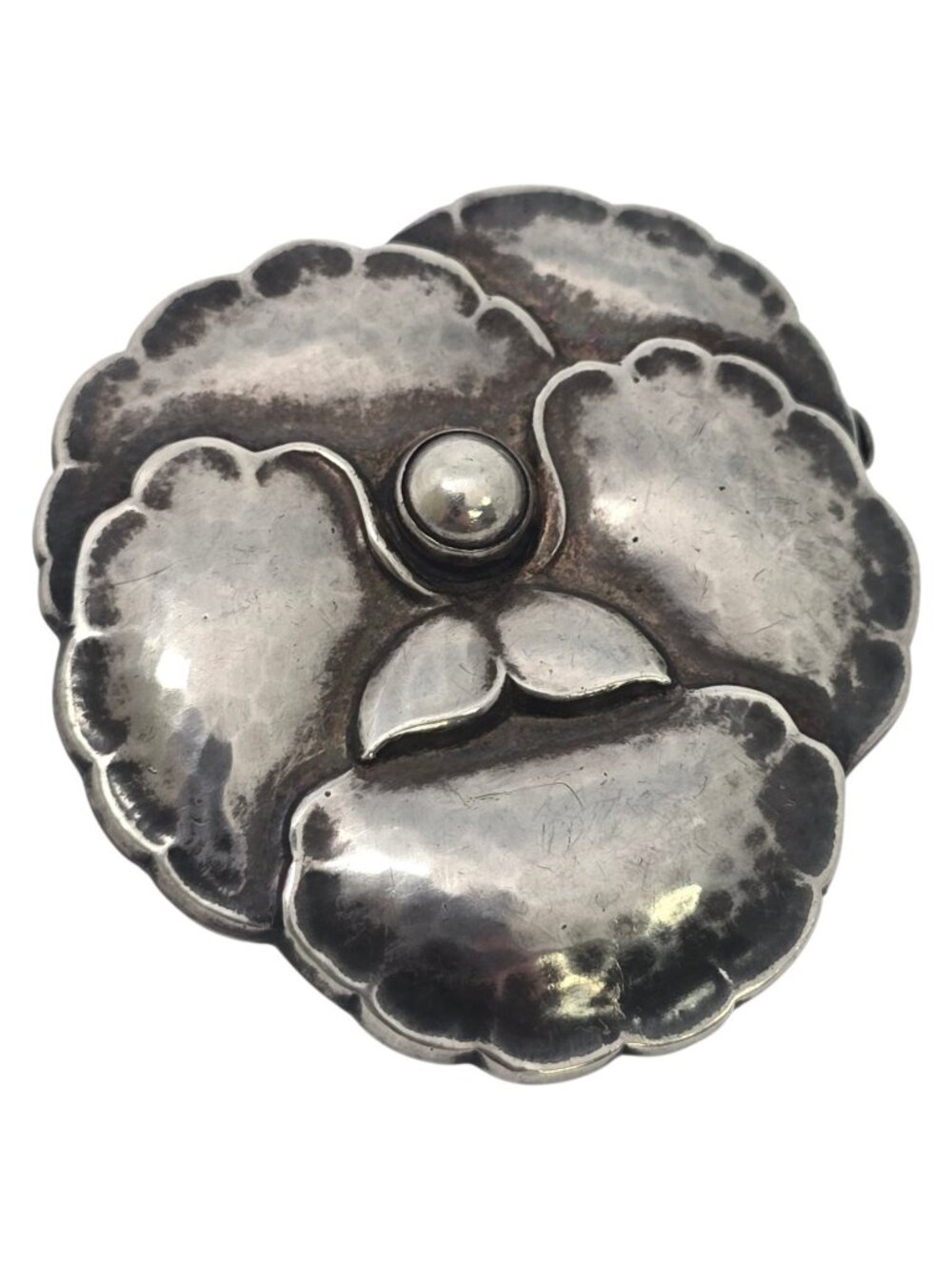 Georg Jensen Denmark Sterling Silver 113 Pansy Pin/Brooch #25617